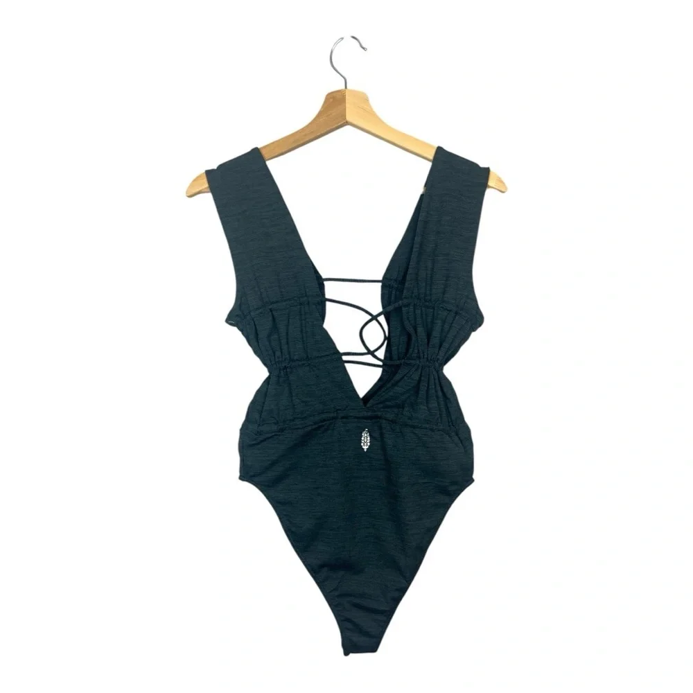 Free people Stylish Black strappy One Piece swimsuit